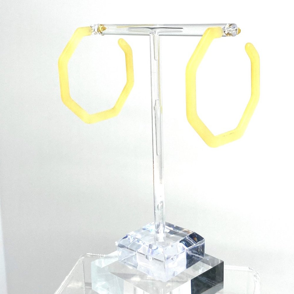 Yellow Resin Hoops - Picture 1 of 4